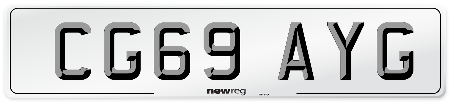 CG69 AYG Number Plate from New Reg